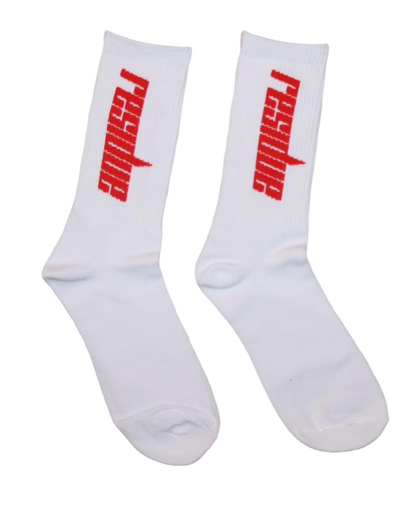 White/Red RESIDUE Socks